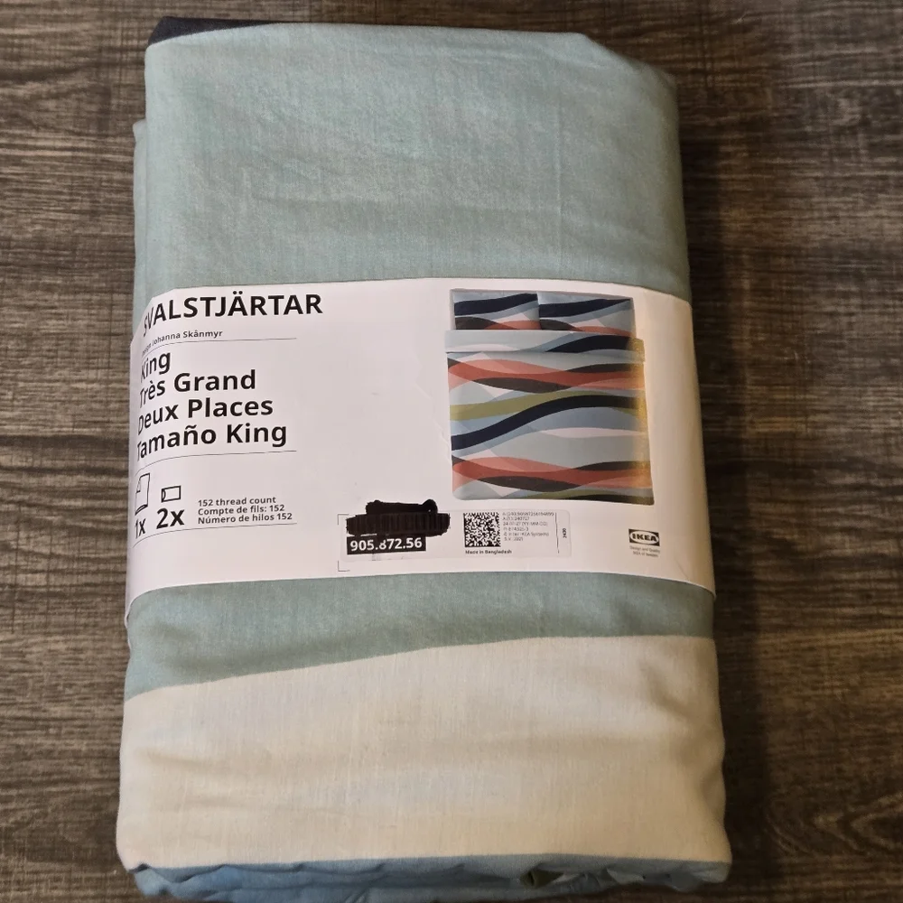 SVALSTJÄRTAR Duvet cover and pillowcases, King Size